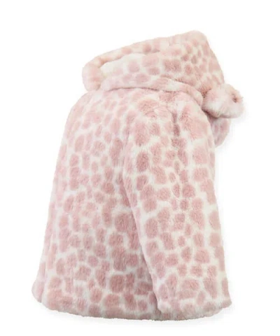 Widgeon Faux Fur Hooded Zip Front Snuggle Jacket In Pink