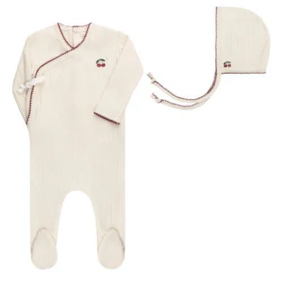 Ely's & Co. Aurora Classics Embroidered Cherry Collection In White