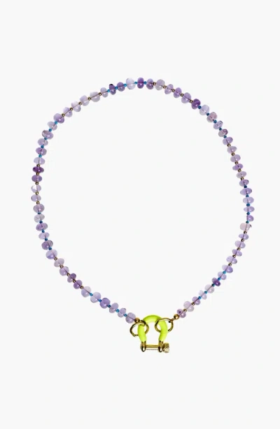 Shop Spicy Dan Benny Gender Inclusive Amethyst Necklace In Purple