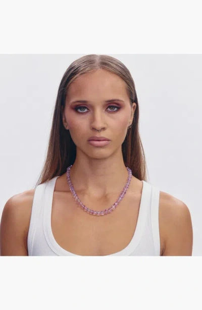 Shop Spicy Dan Benny Gender Inclusive Amethyst Necklace In Purple