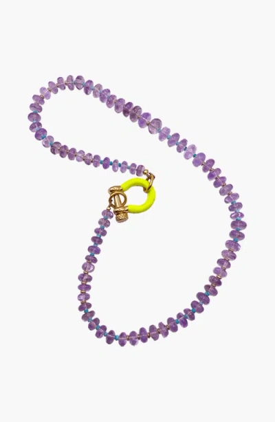 Shop Spicy Dan Benny Gender Inclusive Amethyst Necklace In Purple