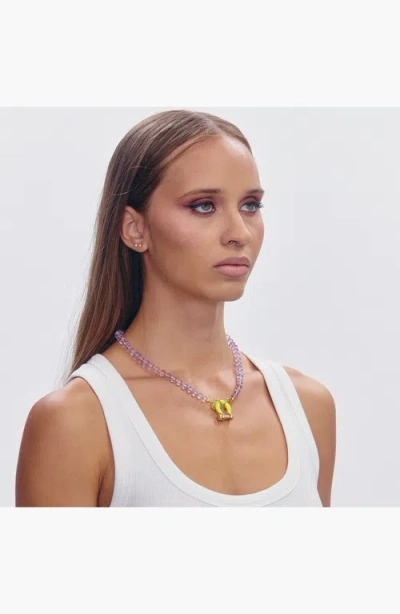 Shop Spicy Dan Benny Gender Inclusive Amethyst Necklace In Purple