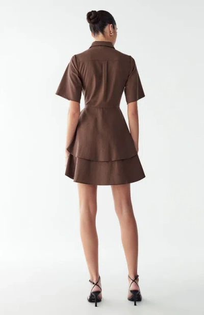 Willa Hugh Layered Dress In Brown