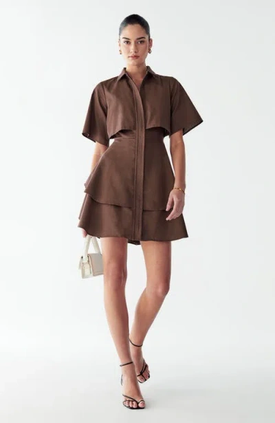 Willa Hugh Layered Dress In Brown