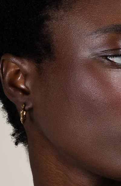 Dower & Hall Waterfall Hinged Huggie Hoops In Brown