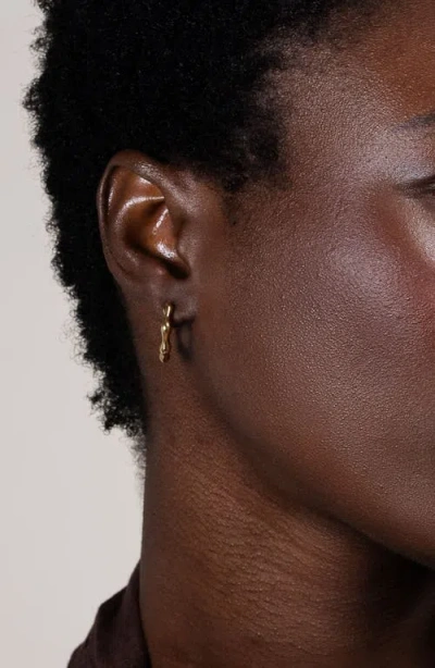 Dower & Hall Waterfall Hinged Huggie Hoops In Brown