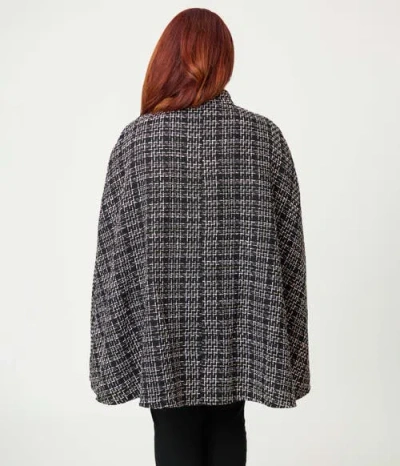 Smak Parlour Plus Size Savile Row Cape Coat In Gray