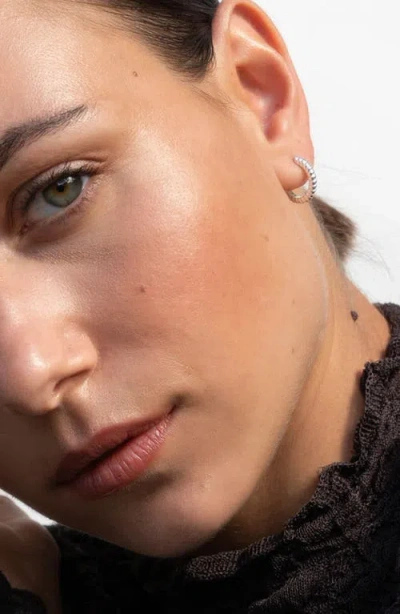 Dower & Hall Twist Huggie Hoops In Brown