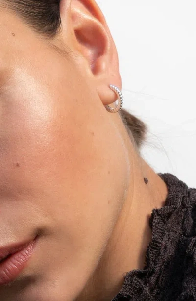 Dower & Hall Twist Huggie Hoops In Brown