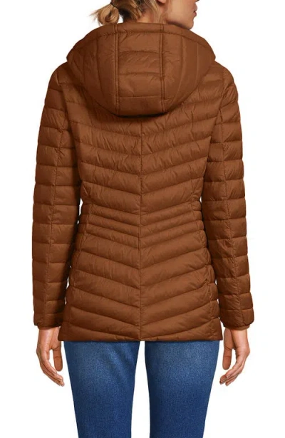 Lands' End Ultralight Packable Down Jacket In Brown