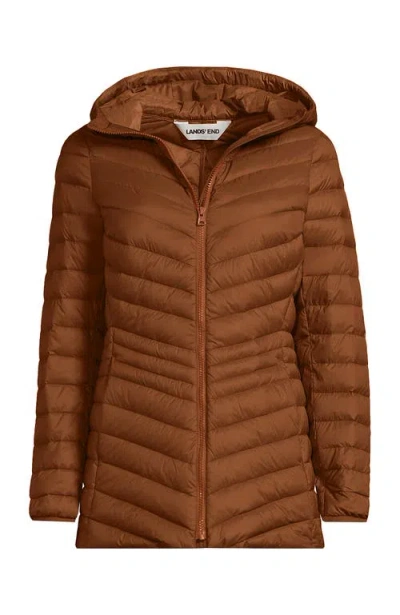 Lands' End Ultralight Packable Down Jacket In Brown