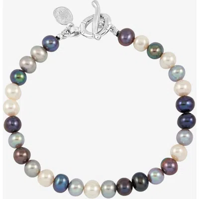 Dower & Hall Silver Mens Mixed Freshwater Pearl Bracelet