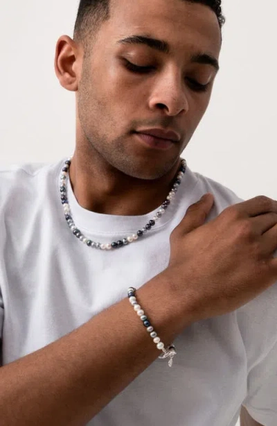 Dower & Hall Silver Mens Mixed Freshwater Pearl Bracelet