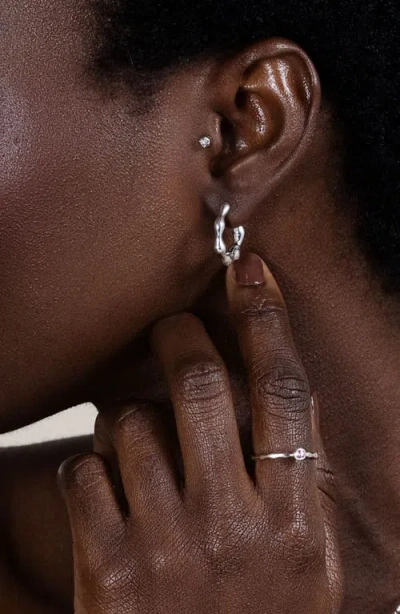 Dower & Hall Waterfall Hinged Huggie Hoops In Neutral