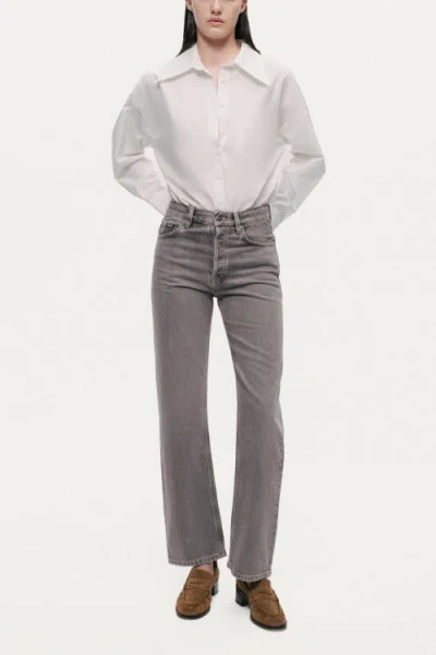 Nocturne Washed Straight-leg Jeans In Gray