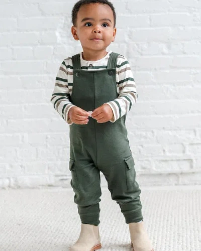 Colored Organics Organic Layall Cargo Overalls In Green