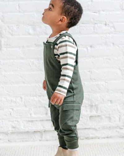 Colored Organics Organic Layall Cargo Overalls In Green