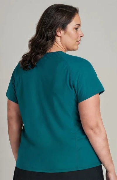 Calypsa Plus Size Loose Fit Adele Swim Top In Green