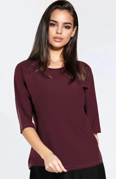 Calypsa Loose Fit Margaux Swim Top In Burgundy