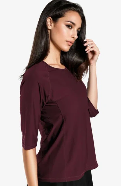 Calypsa Loose Fit Margaux Swim Top In Burgundy