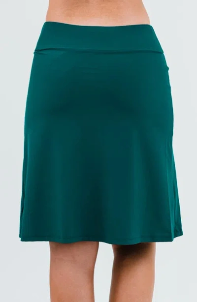 Calypsa Knee Length Swim Skort With Bike Shorts In Green