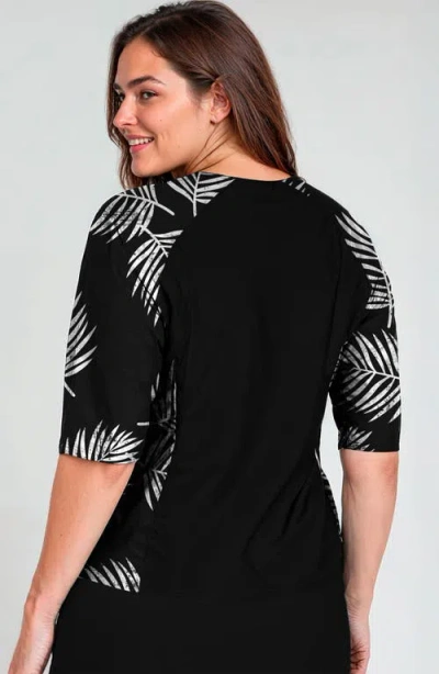 Calypsa Plus Size Loose Fit Margaux Swim Top In Black