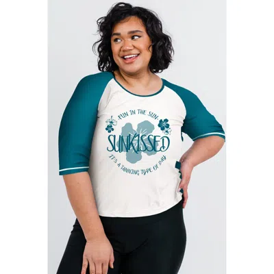 Calypsa Plus Size Loose Fit Margaux Swim Top In White