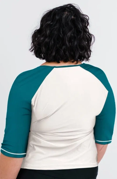 Calypsa Plus Size Loose Fit Margaux Swim Top In White