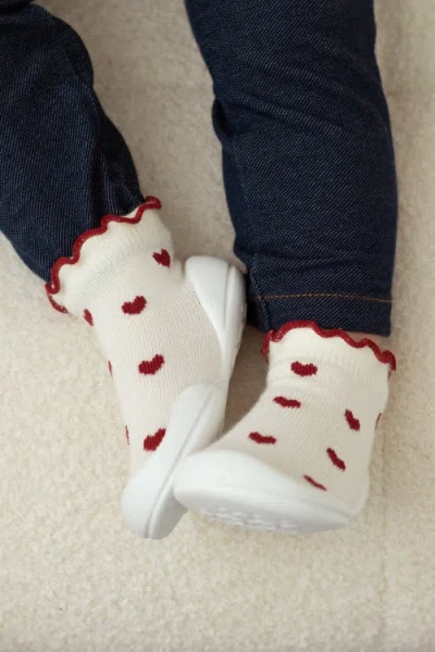 Komuello Toddler Girl Sock Shoes In Neutral