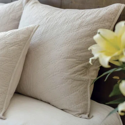 Elisabeth York 20" X 26" Sutton Natural Cotton Standard Sham In Neutral