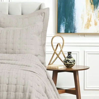 Elisabeth York 26" X 26" Danette Shale Decorative Bedding Premium Cotton Square Euro Sham In Gray