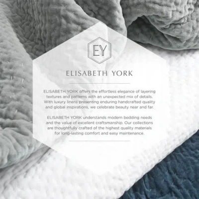 Elisabeth York 26" X 26" Nerina Fig Decorative Bedding Premium Cotton Square Euro Sham In Gray