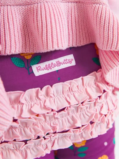 Rufflebutts Baby Girls Ruffle Leggings With Signature Rear Ruffles In Purple