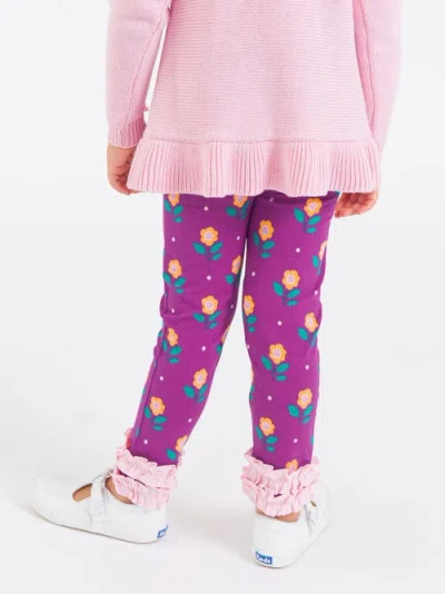Rufflebutts Baby Girls Ruffle Leggings With Signature Rear Ruffles In Purple