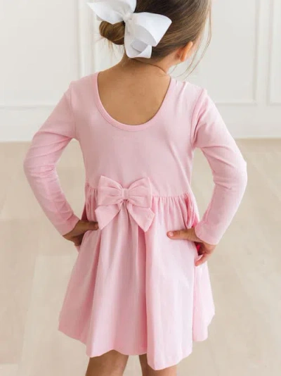 Rufflebutts Knit Long Sleeve Twirl Dress (little Kid)) In Pink