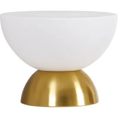 Brightech Lamina 5" Double Dome Dimmable Led Table Lamp With Gold Brass Accent In Multi