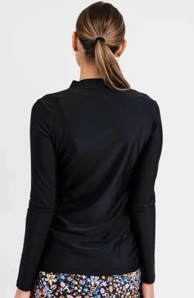 Calypsa Half-zip Nora Swim Top In Black