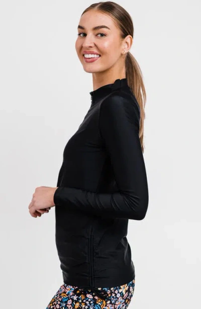 Calypsa Half-zip Nora Swim Top In Black