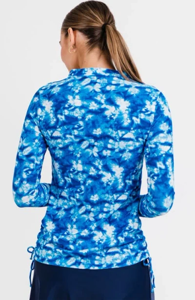 Calypsa Half-zip Nora Swim Top In Blue