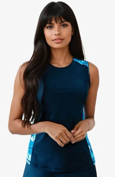 Calypsa Loose Fit Maya Swim Top In Blue