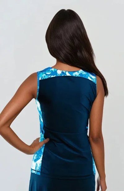 Calypsa Loose Fit Maya Swim Top In Blue