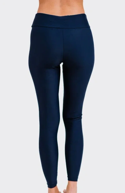 Calypsa Long Swim Leggings In Blue