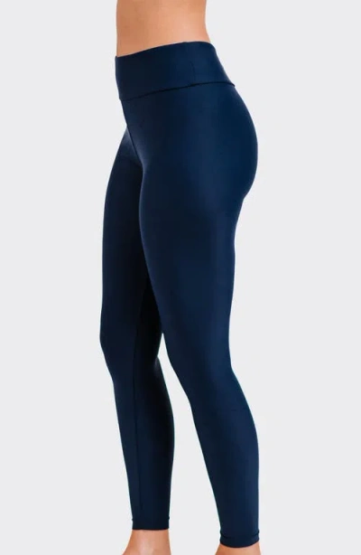 Calypsa Long Swim Leggings In Blue