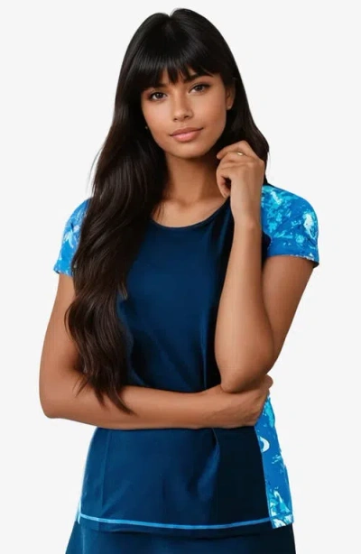 Calypsa Loose Fit Adele Swim Top In Blue