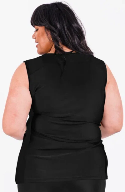 Calypsa Plus Size Loose Fit Maya Swim Top In Black