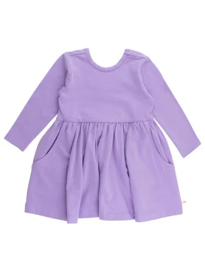 Rufflebutts Knit Long Sleeve Twirl Dress (little Kid)) In Purple