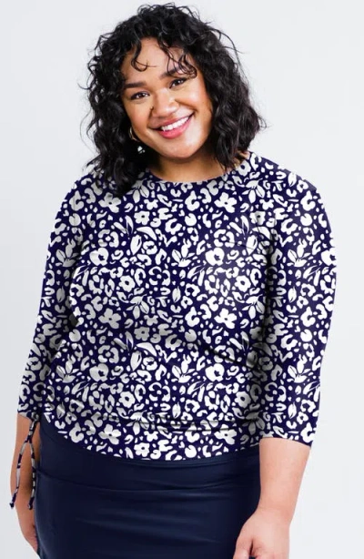 Calypsa Plus Size Margaux Swim Top In Blue