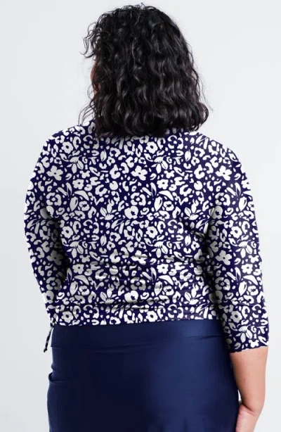 Calypsa Plus Size Margaux Swim Top In Blue