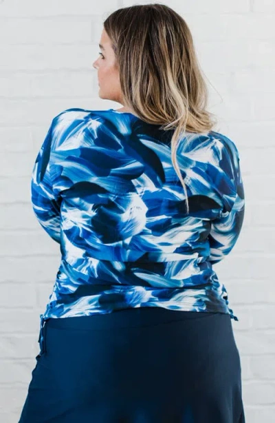 Calypsa Plus Size Margaux Swim Top In Blue