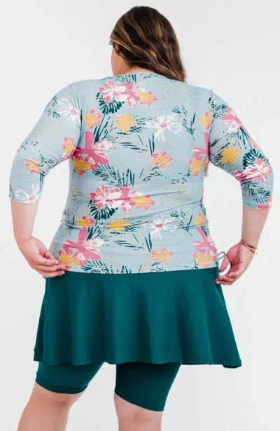 Calypsa Plus Size Margaux Swim Top In Blue